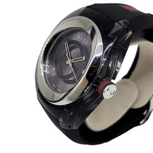 GUCCI MEN'S 46MM BLACK STEEL WATCH! NEW!